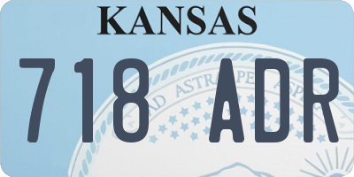 KS license plate 718ADR