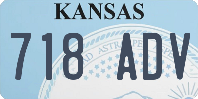 KS license plate 718ADV