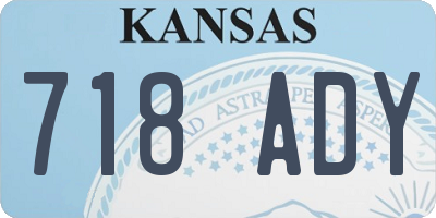 KS license plate 718ADY