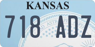 KS license plate 718ADZ