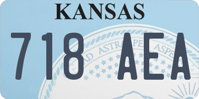 KS license plate 718AEA