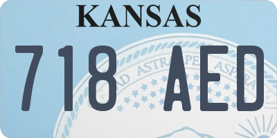 KS license plate 718AED