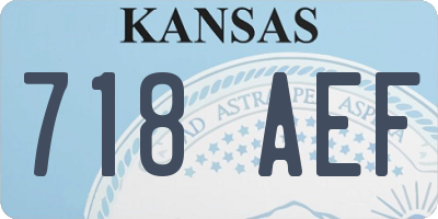 KS license plate 718AEF