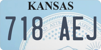 KS license plate 718AEJ