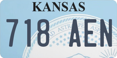 KS license plate 718AEN