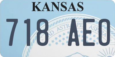 KS license plate 718AEO