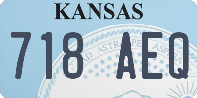 KS license plate 718AEQ
