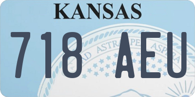 KS license plate 718AEU