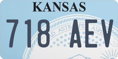 KS license plate 718AEV