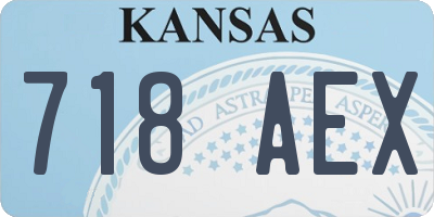 KS license plate 718AEX