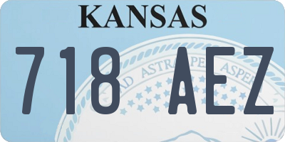 KS license plate 718AEZ
