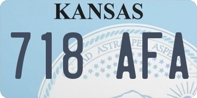 KS license plate 718AFA