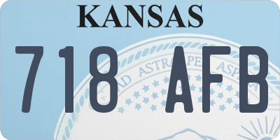 KS license plate 718AFB