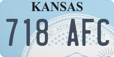 KS license plate 718AFC
