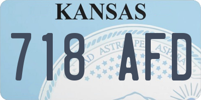 KS license plate 718AFD