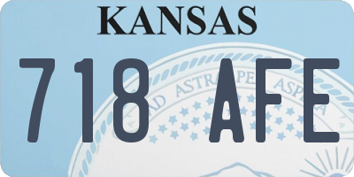 KS license plate 718AFE