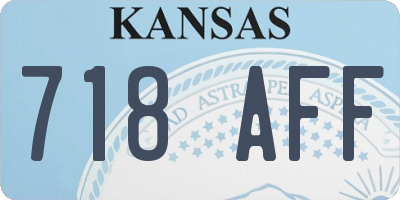 KS license plate 718AFF