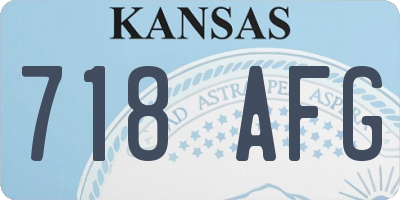 KS license plate 718AFG