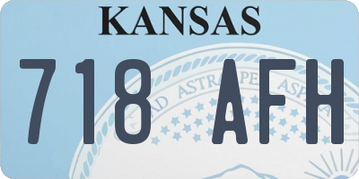 KS license plate 718AFH