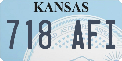 KS license plate 718AFI