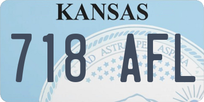 KS license plate 718AFL