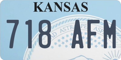 KS license plate 718AFM