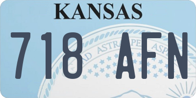 KS license plate 718AFN