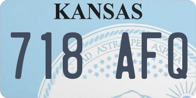 KS license plate 718AFQ