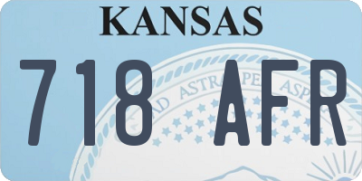 KS license plate 718AFR