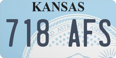 KS license plate 718AFS