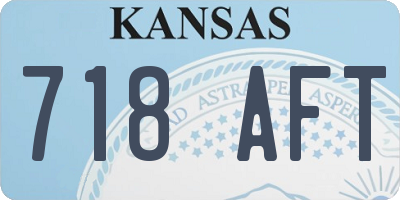KS license plate 718AFT