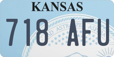 KS license plate 718AFU