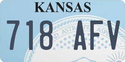 KS license plate 718AFV