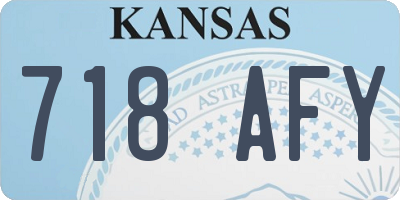 KS license plate 718AFY