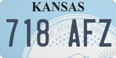 KS license plate 718AFZ