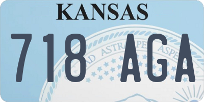 KS license plate 718AGA