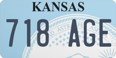 KS license plate 718AGE