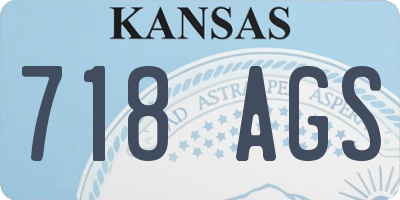 KS license plate 718AGS
