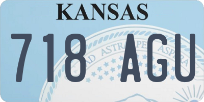 KS license plate 718AGU