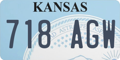 KS license plate 718AGW