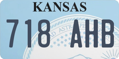 KS license plate 718AHB