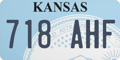 KS license plate 718AHF