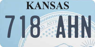 KS license plate 718AHN