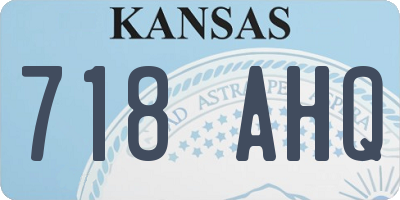 KS license plate 718AHQ