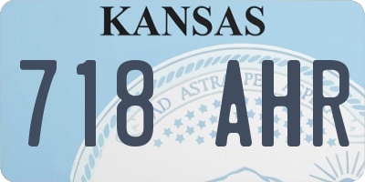 KS license plate 718AHR