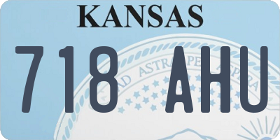 KS license plate 718AHU