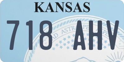 KS license plate 718AHV