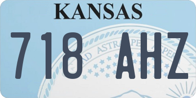 KS license plate 718AHZ