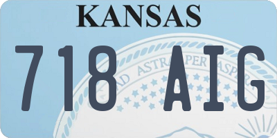 KS license plate 718AIG