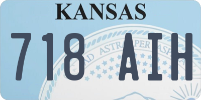 KS license plate 718AIH